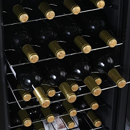 Display4top 28 Bottles Wine Fridge, Wine Cooler,Wine refrigerator,Digital Touch Screen Controls,black