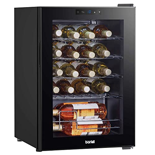 Baridi 20 Bottle Wine Cooler Fridge with Digital Touch Screen Controls & LED Light, Black - DH8