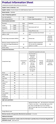 Haier HWS49GA Freestanding Wine Cooler, Single Zone 49 Bottle Single Zone Temperature, 49 Bottle Storage, Anti-UV Glass Door, Anti-Vibration Shelves, 49.7cm wide, Black