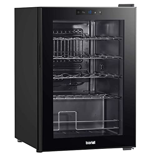 Baridi 20 Bottle Wine Cooler Fridge with Digital Touch Screen Controls & LED Light, Black - DH8