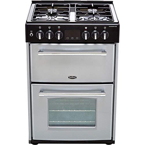 Belling Farmhouse 60DF Dual Fuel Range Cooker, Black, 60cm