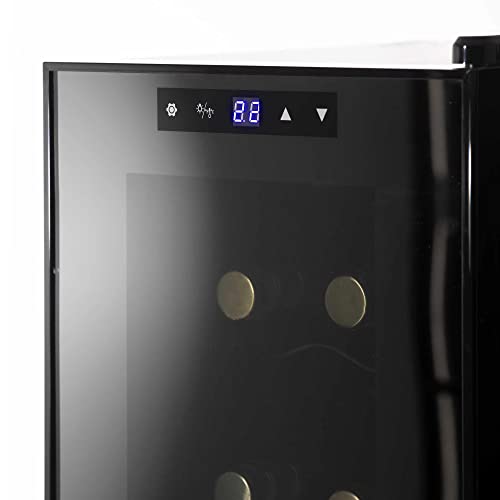 Baridi 12 Bottle Wine Cooler with Digital Touch Screen Controls & LED Light, Black - DH73