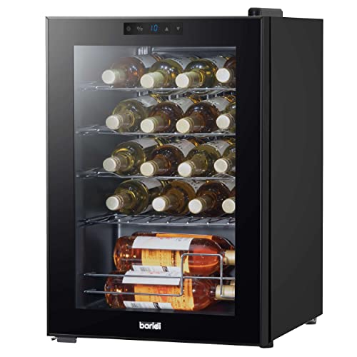 Baridi 20 Bottle Wine Cooler Fridge with Digital Touch Screen Controls & LED Light, Black - DH8