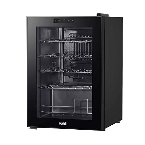 Baridi 20 Bottle Wine Cooler Fridge with Digital Touch Screen Controls & LED Light, Black - DH8