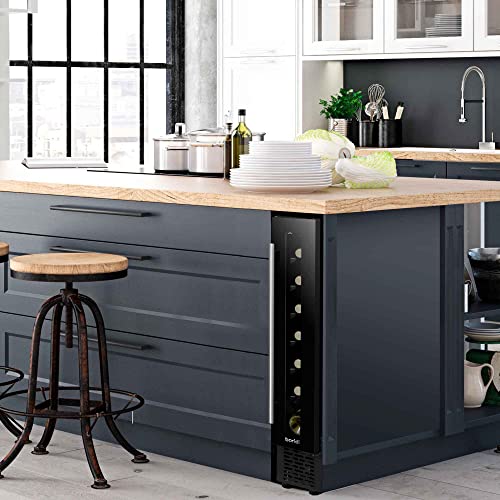 Baridi 7 Bottle 15cm Slim Wine Cooler with Digital Touch Screen Controls, Black - DH76