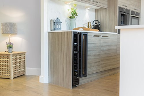 Russell Hobbs RHBI7WC1 7 Freestanding or Integrated Wine/Drinks Cooler, 7 bottle capacity, Black Glass