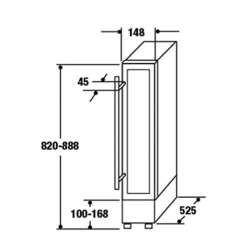CDA 7 Bottle Capacity Single Zone Freestanding Under Counter Wine Cooler - Stainless Steel