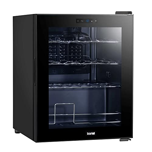 Baridi 16 Bottle Wine Cooler Fridge with Digital Touch Screen Controls & LED Light, Black - DH7