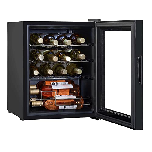 Baridi 16 Bottle Wine Cooler Fridge with Digital Touch Screen Controls & LED Light, Black - DH7