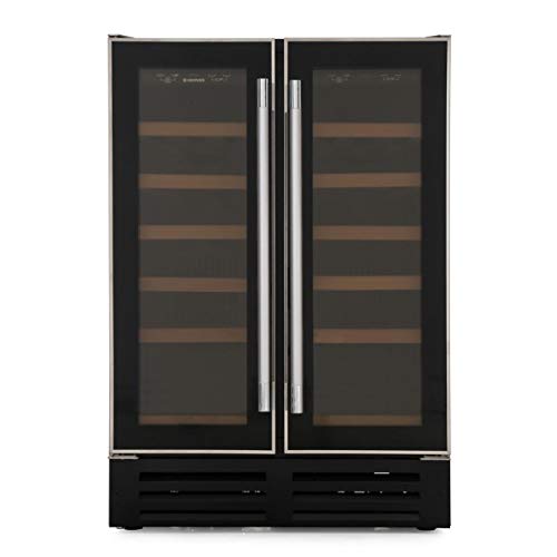 Hoover HWCB60DUK Built Under Wine Cooler - Black Glass / Steel - D Rated