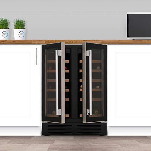 Hoover HWCB60DUK Built Under Wine Cooler - Black Glass / Steel - D Rated