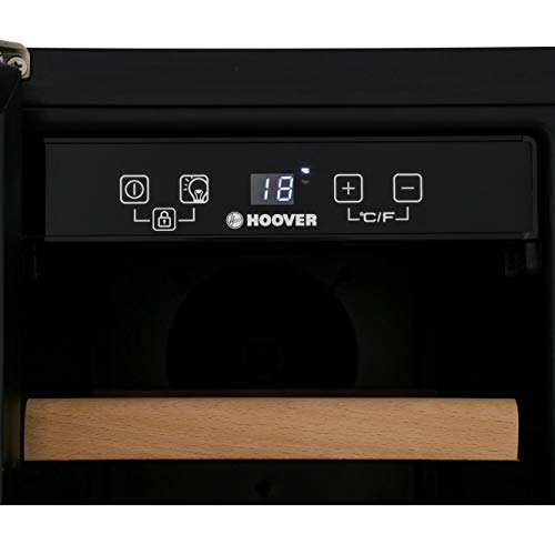 Hoover HWCB60DUK Built Under Wine Cooler - Black Glass / Steel - D Rated