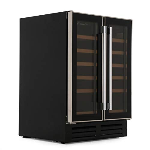 Hoover HWCB60DUK Built Under Wine Cooler - Black Glass / Steel - D Rated