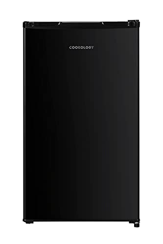 Cookology UCFR110BK Freestanding Undercounter Larder Fridge, 121 Litre with Adjustable Temperature Control and Legs, LED Light and Reversible Door - In Black