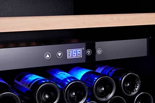 BODEGA43-180 Freestanding Wine Fridge - Large Wine Cooler with 2 zones, 5-20 ºC, 480 litres, 180 bottles, 8 shelves, full-glass design door, low noise (41 dB) and very little vibration