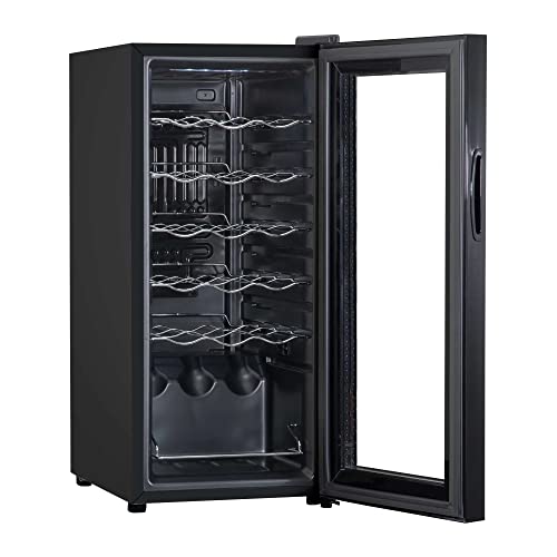 Baridi 18 Bottle Wine Cooler Fridge with Digital Touch Screen Controls & LED Light, Black - DH6