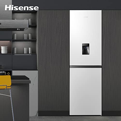 Hisense RB327N4WW1 55cm Freestanding 50/50 Fridge Freezer - 251 litre capacity - Total No Frost - Non-plumbed Water Dispenser - White - F Rated