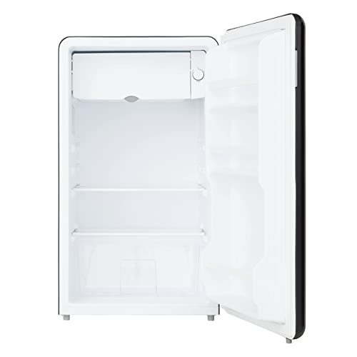 Cookology Retro Undercounter Freestanding Fridge 93 Litre Capacity, Features an Adjustable Temperature Control and Legs, Self Closing Door and Chiller Box - In Black