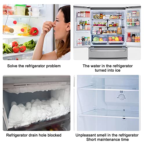 8Pcs Fridge Drain Hole Remover Cleaning Brush Tool Kit, Reusable Refrigerator Drain Dredging Tool Drain Pipe Cleaning Brush for All Refrigerator Cleaning and Wine Cabinets Kitchen