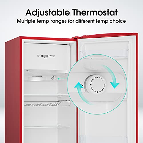 Hisense RR220D4ARF 52cm Freestanding Retro Fridge - 149 litre capacity - Auto Defrost - Wine Rack - Red - F Rated H128 x W51.9 x D51.3