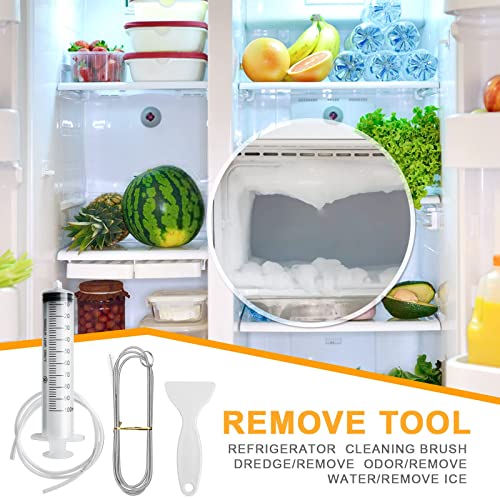 8Pcs Fridge Drain Hole Remover Cleaning Brush Tool Kit, Reusable Refrigerator Drain Dredging Tool Drain Pipe Cleaning Brush for All Refrigerator Cleaning and Wine Cabinets Kitchen