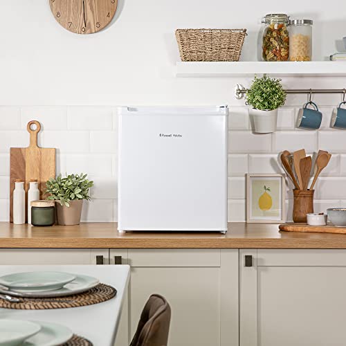 Russell Hobbs, RHTTLDR2 Table Top Larder Fridge, Mini Fridge 40L Capacity, Quiet Running 39DB, Reversible Door, 0 to 8 Degrees Manual Temperature Control, White