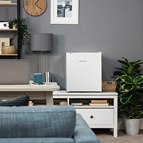 Russell Hobbs, RHTTLDR2 Table Top Larder Fridge, Mini Fridge 40L Capacity, Quiet Running 39DB, Reversible Door, 0 to 8 Degrees Manual Temperature Control, White