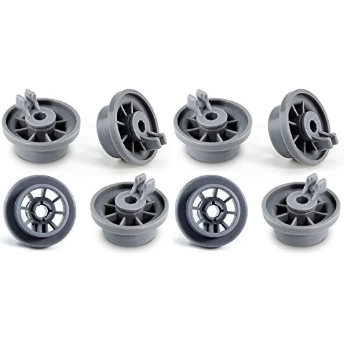 Covienapp Dishwasher Basket Wheel Lower Basket Wheel Pack of 8 Replacement for Bo-sch Ken-more Sie-mem Ne-ff Universal Dishwasher Cutlery Basket 165314