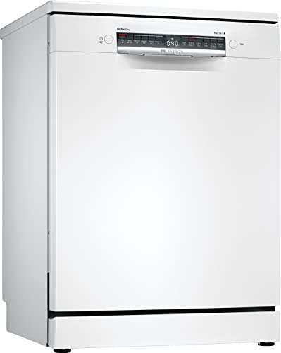 Bosch Series 6 SMS6ZCW00G Dishwasher with 14 place settings, 9.5 litres water consumption, PerfectDry, Rackmatic, Wifi enabled via Home Connect App, Freestanding, White