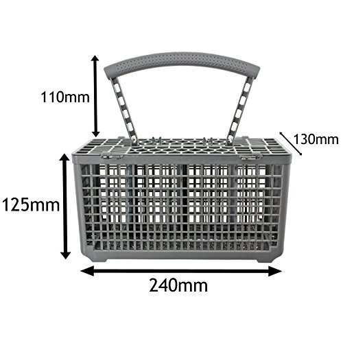 Spares2go Cutlery Basket Cage & Lid for Zanussi Dishwasher (Removable Handle, 235 x 242 x 130)