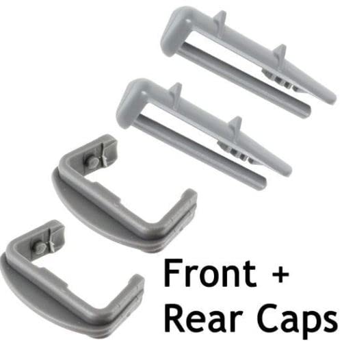 Full set of DISHWASHER BASKET RAIL CAPS 2 x Rear and 2 x Front by Vaporly UK Compatible with Beko/Lamona