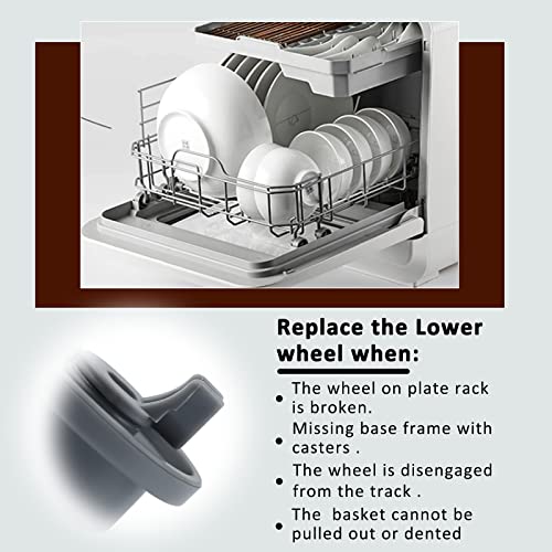 Covienapp Dishwasher Basket Wheel Lower Basket Wheel Pack of 8 Replacement for Bo-sch Ken-more Sie-mem Ne-ff Universal Dishwasher Cutlery Basket 165314