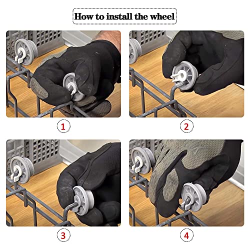 Covienapp Dishwasher Basket Wheel Lower Basket Wheel Pack of 8 Replacement for Bo-sch Ken-more Sie-mem Ne-ff Universal Dishwasher Cutlery Basket 165314