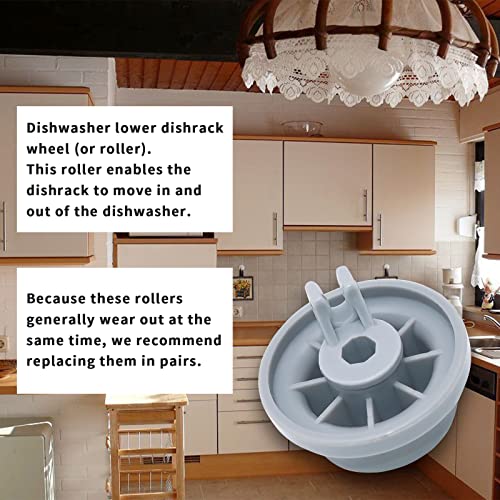 Covienapp Dishwasher Basket Wheel Lower Basket Wheel Pack of 8 Replacement for Bo-sch Ken-more Sie-mem Ne-ff Universal Dishwasher Cutlery Basket 165314
