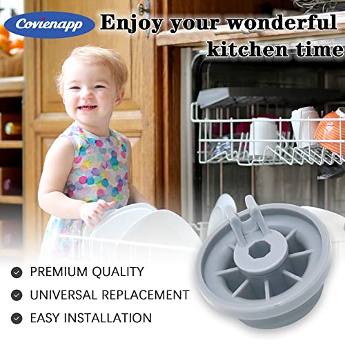 Covienapp Dishwasher Basket Wheel Lower Basket Wheel Pack of 8 Replacement for Bo-sch Ken-more Sie-mem Ne-ff Universal Dishwasher Cutlery Basket 165314