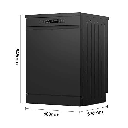 Hisense HS622E90BUK Freestanding Standard Dishwasher 85cm High - E Rated, Black, 24 x 23 x 33 inches (L x W x H) [Energy Class E]