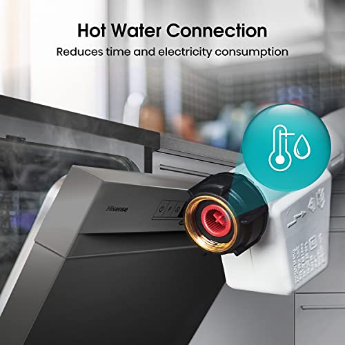 Hisense HS622E90BUK Freestanding Standard Dishwasher 85cm High - E Rated, Black, 24 x 23 x 33 inches (L x W x H) [Energy Class E]