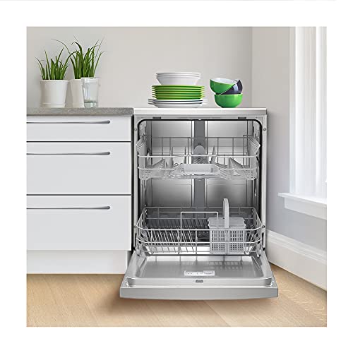 Bosch Home and Kitchen Appliances SMS2ITI41G Dishwasher, 12 place settings, SpeedPerfect+, Extra Dry, WiFi Enabled with Home Connect app, Freestanding, Silver, 12 place settings