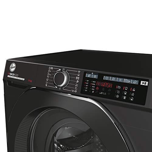 Hoover H-Wash 500 HW414AMBCB Freestanding Washing Machine, Large Capacity, A Rated, 14 kg, 1400 rpm, Black, Decibel rating: 53, EU Acoustic Class: A