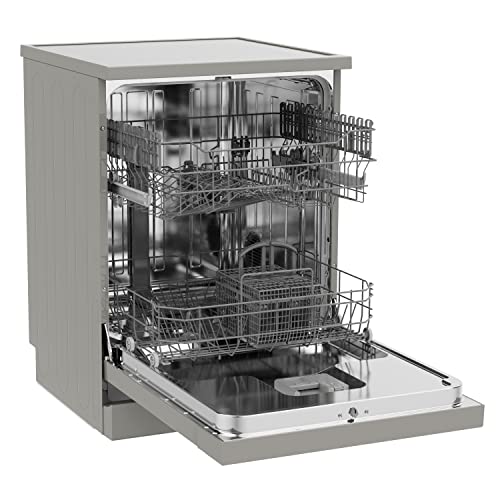 Hisense HS622E90XUK Freestanding Standard Dishwasher 85cm High- Stainless Steel - E Rated, Silver, 24 x 23 x 33 inches (L x W x H) [Energy Class E]