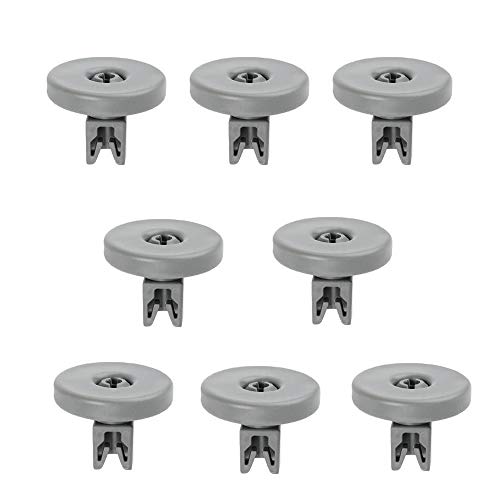 8X Universal Dishwasher Lower Basket Wheels Compatible with Zanussi/Arthur Martin/Electrolux/Ikea/Tricity Bendix/Zanker/Axle/Kenwood/Amica/AEG/Blomberg/White Knight/De Dietrich 40mm