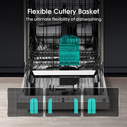 Hisense HS622E90XUK Freestanding Standard Dishwasher 85cm High- Stainless Steel - E Rated, Silver, 24 x 23 x 33 inches (L x W x H) [Energy Class E]