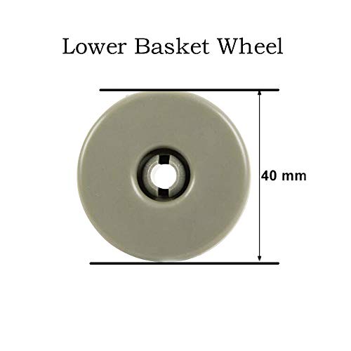 8X Universal Dishwasher Lower Basket Wheels Compatible with Zanussi/Arthur Martin/Electrolux/Ikea/Tricity Bendix/Zanker/Axle/Kenwood/Amica/AEG/Blomberg/White Knight/De Dietrich 40mm
