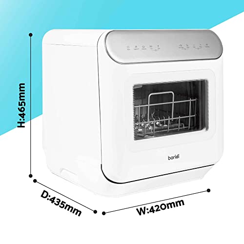 Baridi Mini Portable Tabletop 6L Dishwasher with 3 Place Settings, 7 Wash Functions - DH72