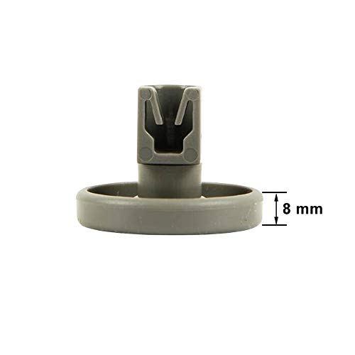 8X Universal Dishwasher Lower Basket Wheels Compatible with Zanussi/Arthur Martin/Electrolux/Ikea/Tricity Bendix/Zanker/Axle/Kenwood/Amica/AEG/Blomberg/White Knight/De Dietrich 40mm