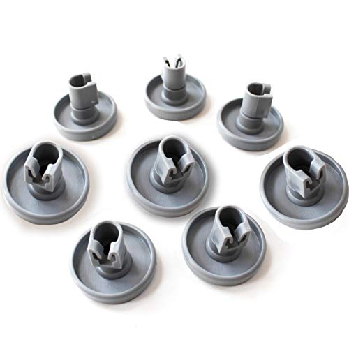 8X Universal Dishwasher Lower Basket Wheels Compatible with Zanussi/Arthur Martin/Electrolux/Ikea/Tricity Bendix/Zanker/Axle/Kenwood/Amica/AEG/Blomberg/White Knight/De Dietrich 40mm
