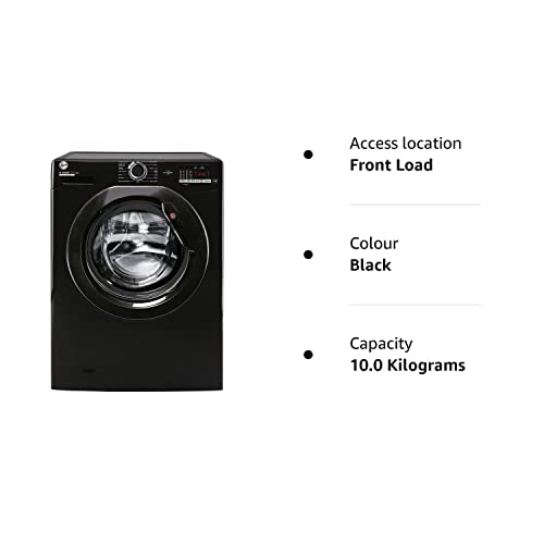 Hoover H-Wash 300 H3W4102DBBE Freestanding Washing Machine, Large Capacity, 10 kg Load, 1400 rpm, Black