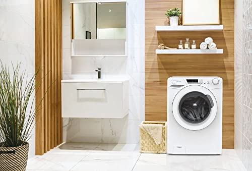 Candy Ultra HCU1492DE Freestanding Washing Machine, 9kg Load, 1400 rpm, Android App Enabled, Eco Cycles, Water&Energy auto sensing, White