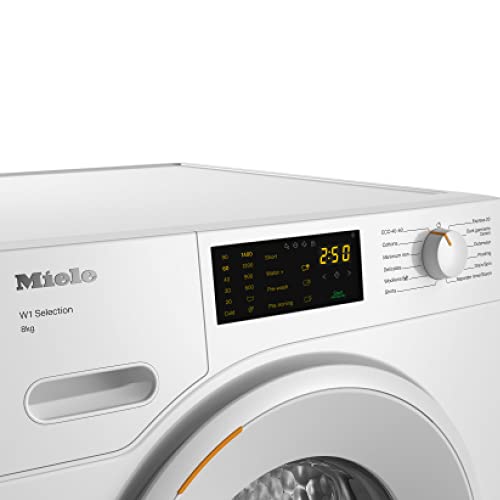 Miele WSD023 WCS 8 kg Washing Machine - Freestanding, Quiet Front-Loading Washer with 1400rpm Spin, Pre-ironing and CapDosing, A Rated Energy Efficiency, in Lotus White