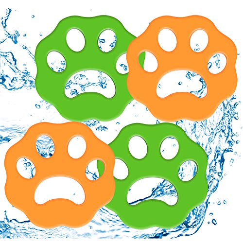 Pet Hair Remover for Laundry, 4 Pack Laundry Hair Catcher Washing Machine Lint Remover Reusable - Pet Fur Laundry Catcher Hair Remover for Laundry Bedding Clothes